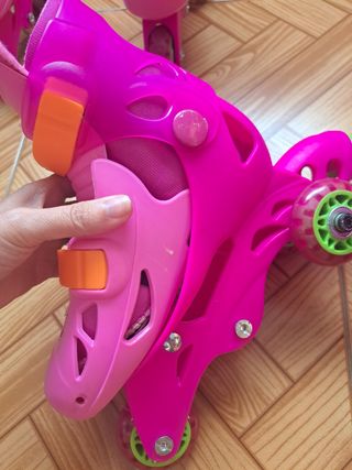 Patines Rosas 3 Ruedas Talla 29-32 + Protecciones 