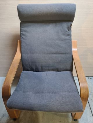 Sillón individual madera y tela