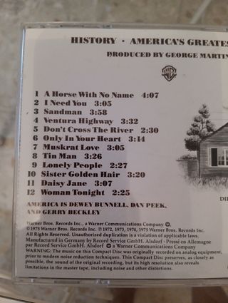 CD America's Greatest Hits History
