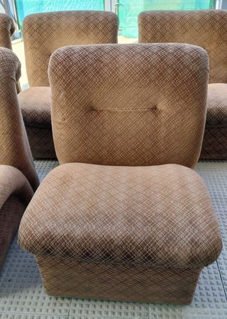 Conjunto 5 sofás modulares individuales vintage 