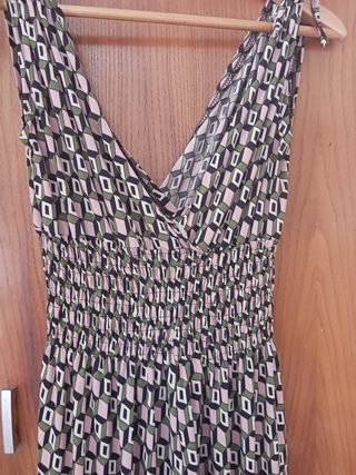 Vestido mono largo estampado geométrico