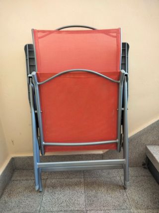Silla de playa, alta,plegable,reclinable, naranja