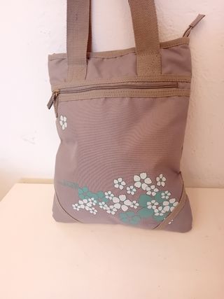 Bolso Geoss Gris y Turquesa con Flores