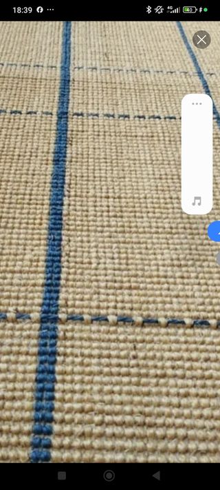 Tappeto in sisal beige/verde in fibra naturale al 100%