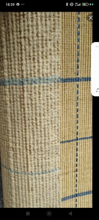 Tappeto in sisal beige/verde in fibra naturale al 100%