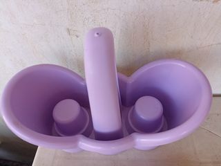 Portabicchieri e poggia mestolo viola