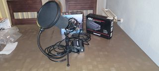 Micrófono Neewer + Amplificador Phantom 48V