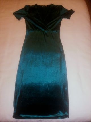 Vestido Zara verde terciopelo