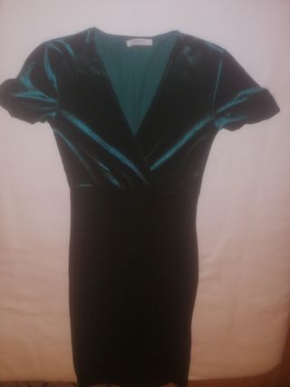 Vestido Zara verde terciopelo