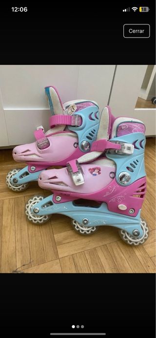 Patines infantiles rosas y azules