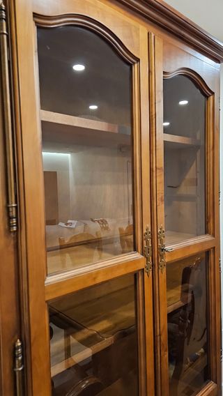 Vitrina de madera y cristal