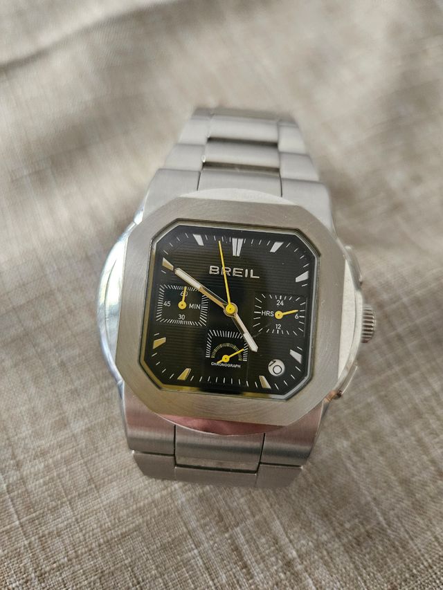 Reloj Breil Cronógrafo Negro y Plateado Nuevo