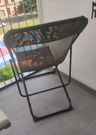 Hamaca Plegable Jardín/Terraza/Balcón Negra y gris