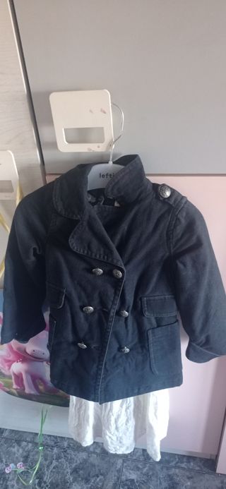 Chaqueta infantil negra doble botonadura
