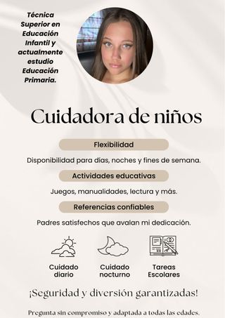 Cuidadora de niños y niñas