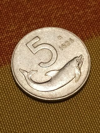 5 Lire 1954 Delfino