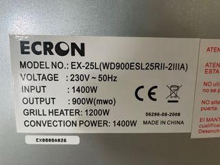 Microondas Ecron 25L Acero Inoxidable