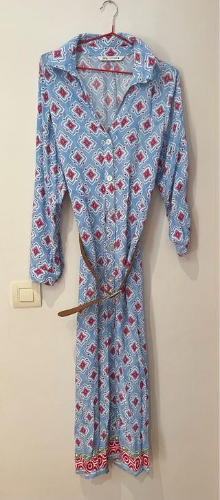Vestido camisero Zara estampado talla S