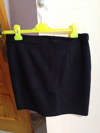 Falda recta negra mujer