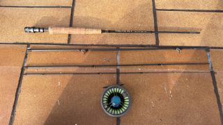 Caña de pesca ultraligera 7'6 #2 + carrete + linea