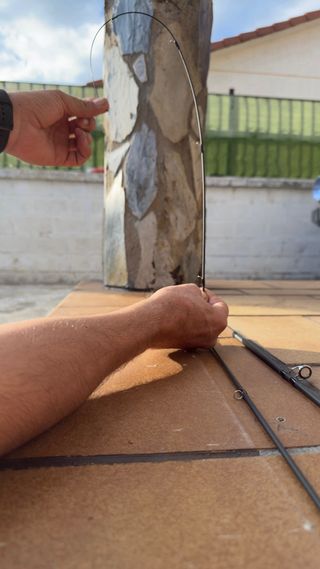 Caña de pesca ultraligera 7'6 #2 + carrete + linea