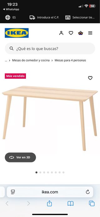 Mesa de comedor IKEA de madera