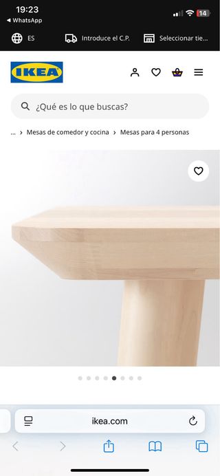 Mesa de comedor IKEA de madera