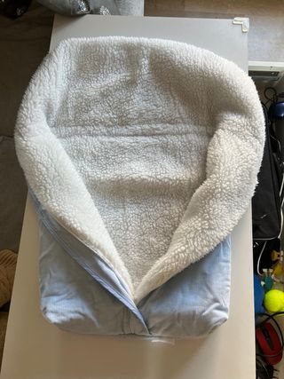 Saco capazo bebé azul forro borreguito