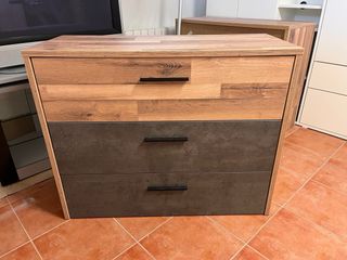 2 Muebles Almacenamiento Madera y Metal