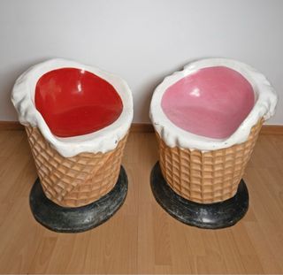 Mesa y 4 Sillas Diseño Helado Vintage