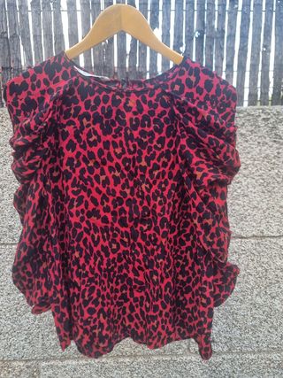 Blusa Zara Estampado Leopardo