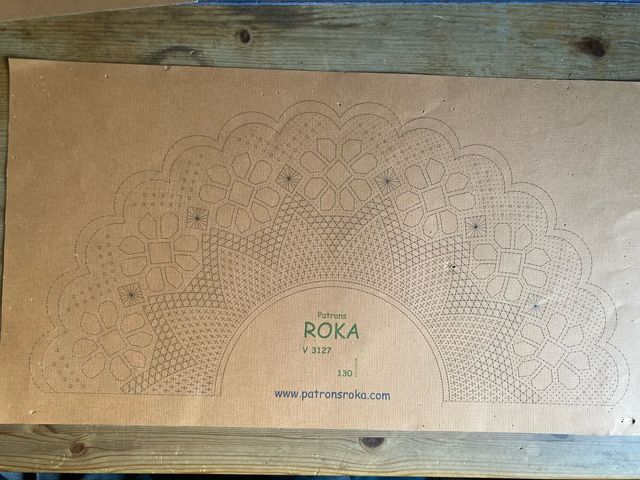 Patrón de bolillos abanico