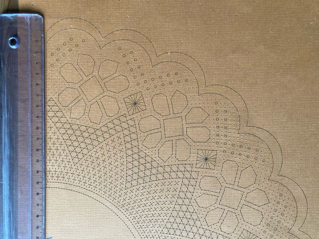 Patrón de bolillos abanico