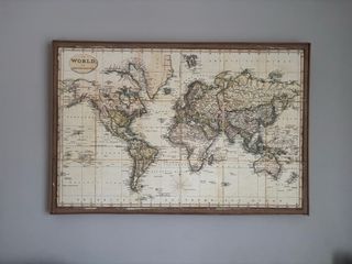 Mapa Mundi Marco Madera Papel