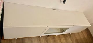 Mueble TV Besta Ikea Madera y Cristal
