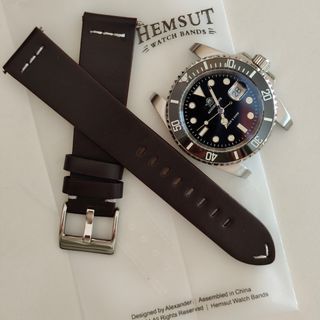 Correa de reloj de cuero Hemsut, 20 mm