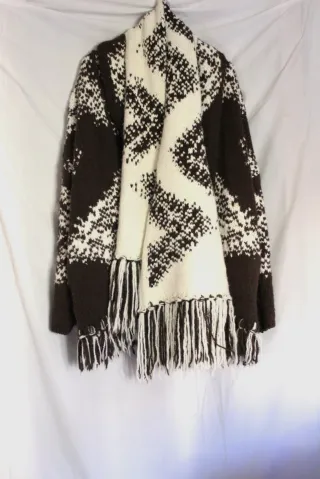 Cárdigan + bufanda hippie punto 