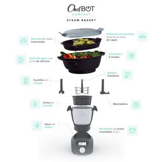 Robot Cocina Chefbot Compact con Vaporera
