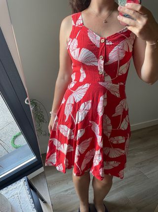 Vestido de lino estampado
