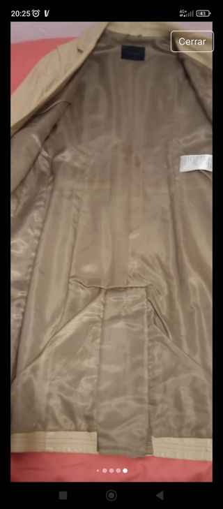 Abrigo cuero color camel