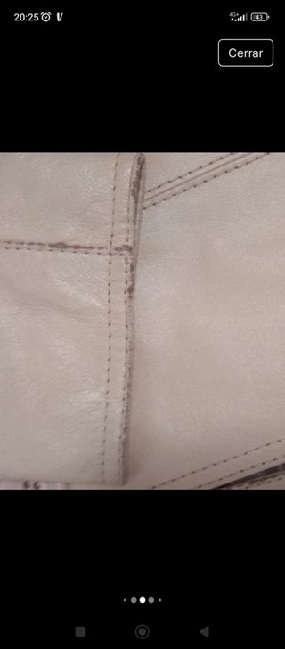 Abrigo cuero color camel