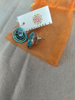 Orecchini Latitude 9 spirale turchese