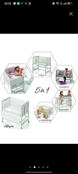 Minicuna colecho Allegra 5 en 1