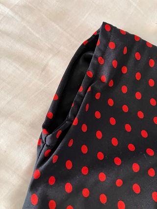 Vestido vintage lunares negro y rojo