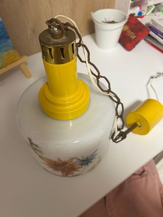 Lampadario vintage vetro e metallo