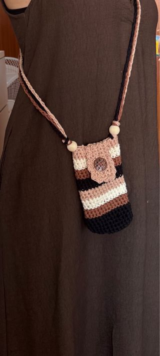 Bolso cartera bandolera de punto para móvil