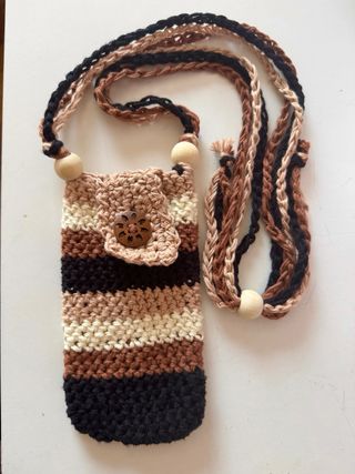 Bolso cartera bandolera de punto para móvil