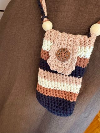 Bolso cartera bandolera de punto para móvil