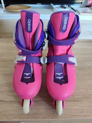 Patines Oxelo rosasmorados talla ajustable 30-32