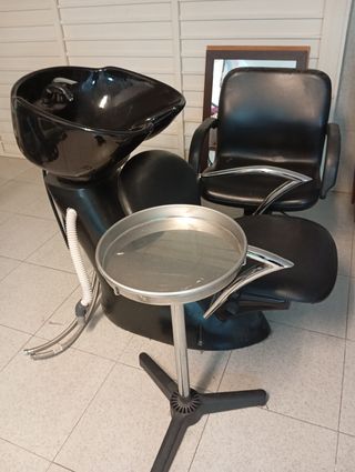 Lavabo de peluquería y silla